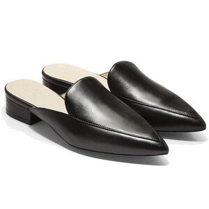 Cole Haan Black Leather Mules